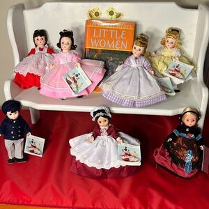 Madame Alexander’s “Little Women” set of 7 dolls with book. Love of Literature